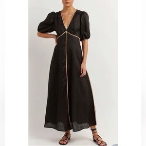 Dissh Lucia Bow Longline Black Dress